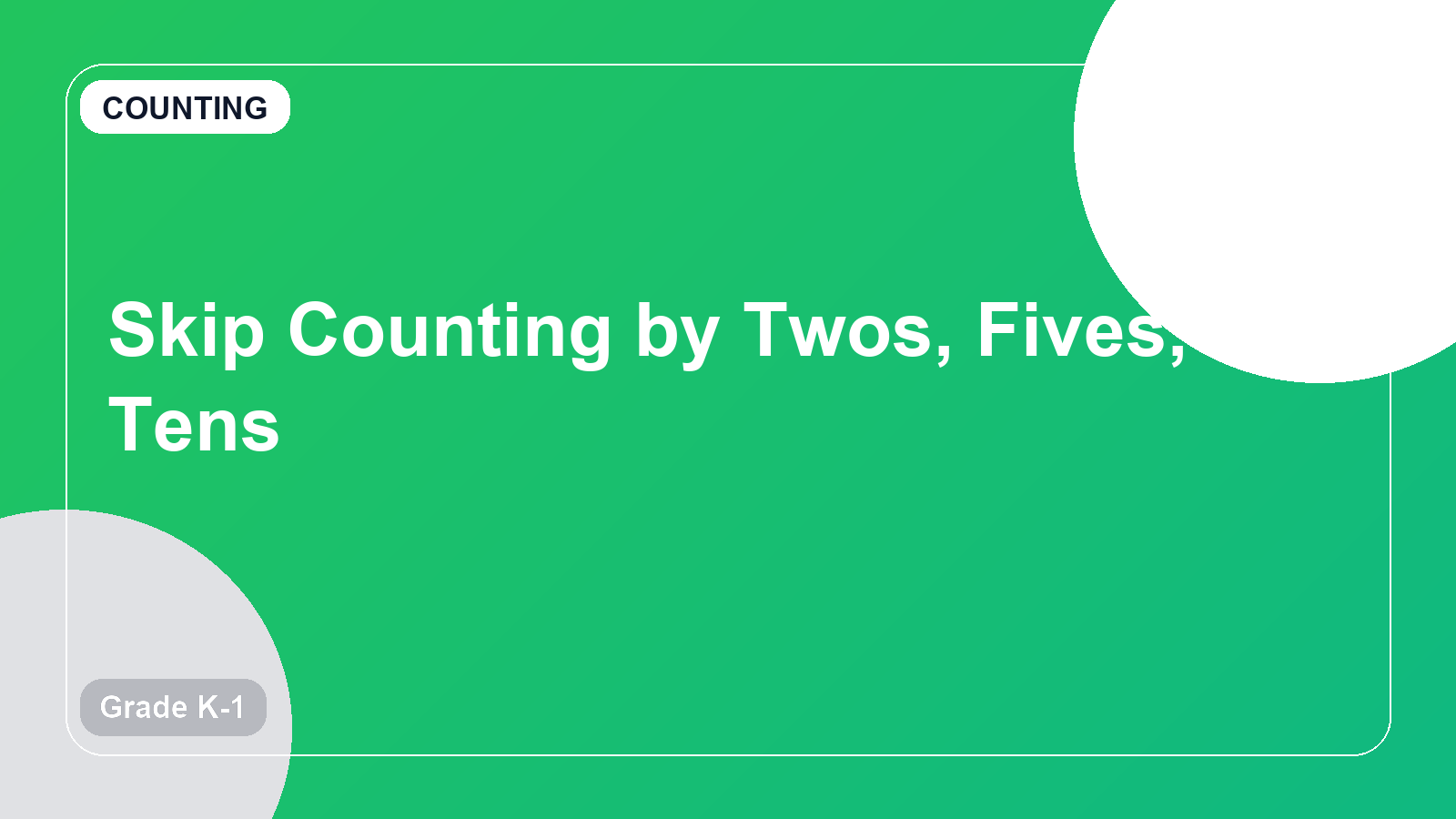Skip Counting by Twos, Fives, and Tens