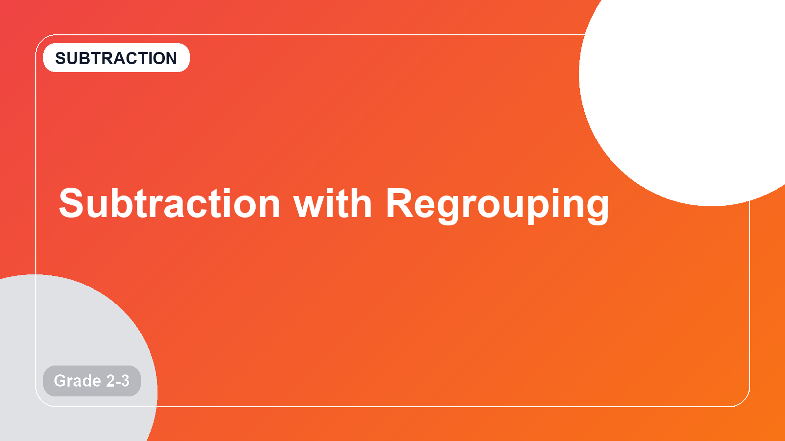 Subtraction with Regrouping